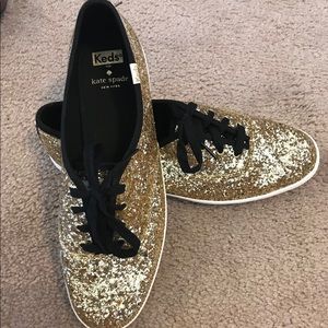 Kate Spade Gold Sequin Ked Shoes